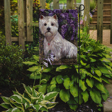 Load image into Gallery viewer, Westie Lily &amp; Lilacs Garden Flag – Decorative Outdoor Yard Flag PPP3216GF