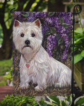 Load image into Gallery viewer, Westie Lily &amp; Lilacs Garden Flag – Decorative Outdoor Yard Flag PPP3216GF