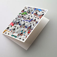 Load image into Gallery viewer, Westie Many Faces Greeting Cards -  Blank Note Cards – 8-Pack of Artist-Designed Cards with Envelopes