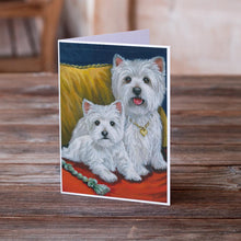 Load image into Gallery viewer, Westie Mom and Pup Greeting Cards -  Blank Note Cards – 8-Pack of Artist-Designed Cards with Envelopes