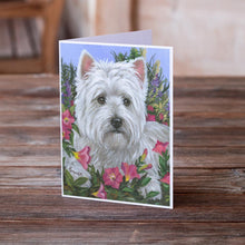 Load image into Gallery viewer, Westie Petunia Greeting Cards -  Blank Note Cards – 8-Pack of Artist-Designed Cards with Envelopes