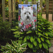 Load image into Gallery viewer, Westie Petunia Garden Flag – Decorative Outdoor Yard Flag PPP3221GF