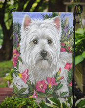 Load image into Gallery viewer, Westie Petunia Garden Flag – Decorative Outdoor Yard Flag PPP3221GF