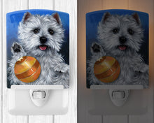 Load image into Gallery viewer, Westie Play Ball Ceramic Night Light PPP3223CNL