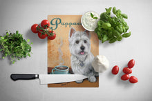 Load image into Gallery viewer, Westie Puppuccino Glass Cutting Boards – Durable, Decorative Kitchen Art Large PPP3225LCB