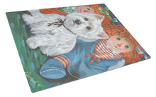 Load image into Gallery viewer, Westie Ragdoll Glass Cutting Boards – Durable, Decorative Kitchen Art Large PPP3226LCB