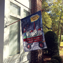 Load image into Gallery viewer, Westie Christmas Red Wagon Flag Canvas House Size PPP3227CHF