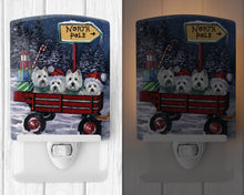 Load image into Gallery viewer, Westie Christmas Red Wagon Ceramic Night Light PPP3227CNL