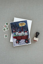 Load image into Gallery viewer, Westie Christmas Red Wagon Greeting Cards -  Blank Note Cards – 8-Pack of Artist-Designed Cards with Envelopes