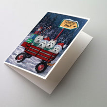 Load image into Gallery viewer, Westie Christmas Red Wagon Greeting Cards -  Blank Note Cards – 8-Pack of Artist-Designed Cards with Envelopes