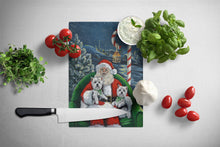 Load image into Gallery viewer, Westie Christmas Santa's Village Glass Cutting Boards – Durable, Decorative Kitchen Art Large PPP3228LCB