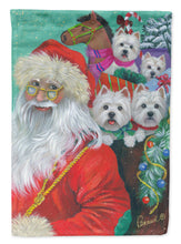 Load image into Gallery viewer, Westie Christmas Santa's Westies Flag Canvas House Size PPP3229CHF