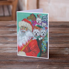 Load image into Gallery viewer, Westie Christmas Santa's Westies Greeting Cards -  Blank Note Cards – 8-Pack of Artist-Designed Cards with Envelopes