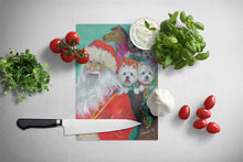 Load image into Gallery viewer, Westie Christmas Santa's Westies Glass Cutting Boards – Durable, Decorative Kitchen Art Large PPP3229LCB