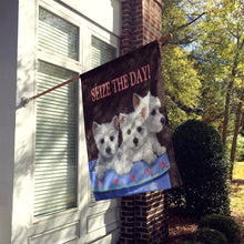 Load image into Gallery viewer, Westie Seize the Day Flag Canvas House Size PPP3232CHF