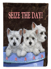 Load image into Gallery viewer, Westie Seize the Day Flag Canvas House Size PPP3232CHF