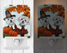 Load image into Gallery viewer, Westie Thanksgiving Pilgrims Ceramic Night Light PPP3235CNL