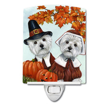Load image into Gallery viewer, Westie Thanksgiving Pilgrims Ceramic Night Light PPP3235CNL