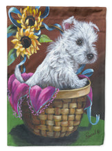 Load image into Gallery viewer, Westie Zoe and Sunflowers Flag Canvas House Size PPP3236CHF