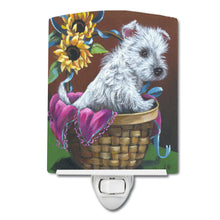 Load image into Gallery viewer, Westie Zoe and Sunflowers Ceramic Night Light PPP3236CNL