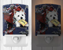 Load image into Gallery viewer, Westie Zoe's Christmas List Ceramic Night Light PPP3237CNL