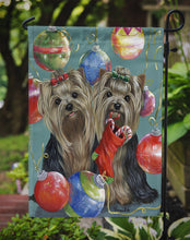 Load image into Gallery viewer, Yorkie Christmas All that Glitters Garden Flag – Decorative Outdoor Yard Flag PPP3239GF