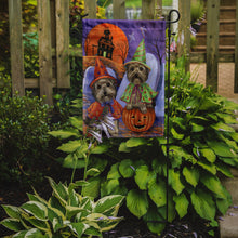 Load image into Gallery viewer, Yorkie Halloween Haunted House Garden Flag – Decorative Outdoor Yard Flag PPP3241GF