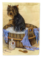 Load image into Gallery viewer, Yorkie Bath Time Flag Canvas House Size PPP3244CHF