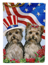 Load image into Gallery viewer, Yorkie USA Flag Canvas House Size PPP3245CHF