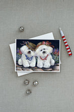 Load image into Gallery viewer, Bichon Frise Sisters Greeting Cards -  Blank Note Cards – 8-Pack of Artist-Designed Cards with Envelopes