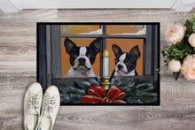 Load image into Gallery viewer, Boston Terrier Looking for Santa Christmas Doormat - 24x36 Decorative Floor Mat – Indoor/Outdoor Rug with Artistic Flair PPP3248JMAT