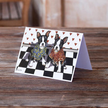 Load image into Gallery viewer, Boston Terrier Puppy Love Greeting Cards -  Blank Note Cards – 8-Pack of Artist-Designed Cards with Envelopes