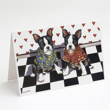Load image into Gallery viewer, Boston Terrier Puppy Love Greeting Cards -  Blank Note Cards – 8-Pack of Artist-Designed Cards with Envelopes
