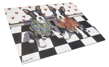Load image into Gallery viewer, Boston Terrier Puppy Love Glass Cutting Boards – Durable, Decorative Kitchen Art Large PPP3249LCB