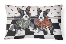 Load image into Gallery viewer, Boston Terrier Puppy Love Canvas Fabric Decorative Pillow PPP3249PW1216