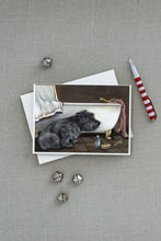 Load image into Gallery viewer, Cairn Terrier Bath Time Greeting Cards -  Blank Note Cards – 8-Pack of Artist-Designed Cards with Envelopes