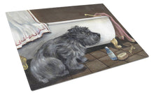 Load image into Gallery viewer, Cairn Terrier Bath Time Glass Cutting Boards – Durable, Decorative Kitchen Art Large PPP3250LCB
