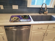 Load image into Gallery viewer, Cairn Terrier Gone Fishing Dish Drying Mat – Absorbent, Artistic Kitchen Essentials PPP3252DDM