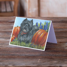 Load image into Gallery viewer, Cairn Terrier Mom's Pumpkins Greeting Cards -  Blank Note Cards – 8-Pack of Artist-Designed Cards with Envelopes
