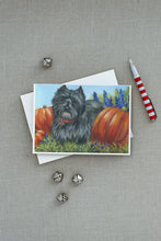 Load image into Gallery viewer, Cairn Terrier Mom's Pumpkins Greeting Cards -  Blank Note Cards – 8-Pack of Artist-Designed Cards with Envelopes