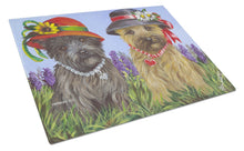 Load image into Gallery viewer, Cairn Terrier Sisters Glass Cutting Boards – Durable, Decorative Kitchen Art Large PPP3254LCB