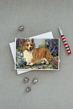 Load image into Gallery viewer, Corgi Garden Georgi Greeting Cards -  Blank Note Cards – 8-Pack of Artist-Designed Cards with Envelopes