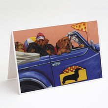 Load image into Gallery viewer, Dachshund Dachsmobile Greeting Cards -  Blank Note Cards – 8-Pack of Artist-Designed Cards with Envelopes