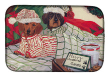 Load image into Gallery viewer, Dachshund Christmas Waiting for Santa Dish Drying Mat – Absorbent, Artistic Kitchen Essentials PPP3260DDM