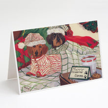 Load image into Gallery viewer, Dachshund Christmas Waiting for Santa Greeting Cards -  Blank Note Cards – 8-Pack of Artist-Designed Cards with Envelopes