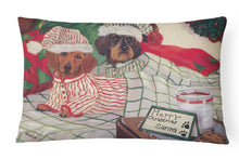 Load image into Gallery viewer, Dachshund Christmas Waiting for Santa Canvas Fabric Decorative Pillow PPP3260PW1216