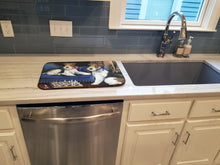 Load image into Gallery viewer, Fox Terrier Checkmates Dish Drying Mat – Absorbent, Artistic Kitchen Essentials PPP3261DDM