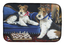 Load image into Gallery viewer, Fox Terrier Checkmates Dish Drying Mat – Absorbent, Artistic Kitchen Essentials PPP3261DDM