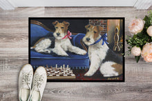 Load image into Gallery viewer, Fox Terrier Checkmates Doormat - 24x36 Decorative Floor Mat – Indoor/Outdoor Rug with Artistic Flair PPP3261JMAT