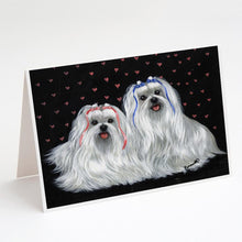 Load image into Gallery viewer, Maltese Sweethearts Greeting Cards -  Blank Note Cards – 8-Pack of Artist-Designed Cards with Envelopes